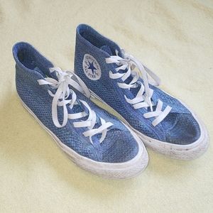 Blue purple high top converse with lunarlon mens 6